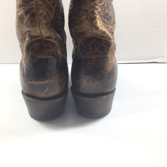 Diva vintage Lucchese distressed handmade brown western cowboy boots size 9B - Picture 13 of 13